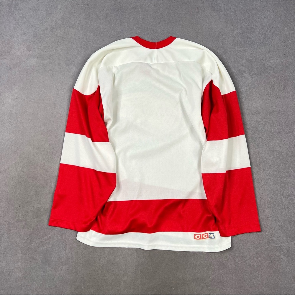 Detroit Redwings CCM Red and White Sports Jersey - Picture 2 of 5